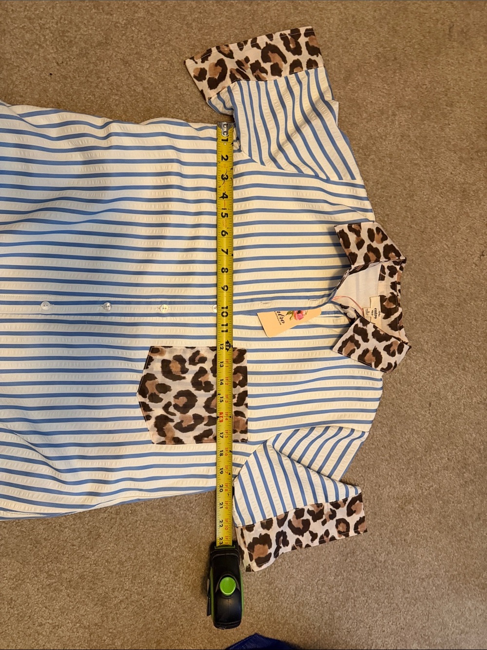 entro Striped Animal Print Drop Waist Button Front Mini Dress NWT - Picture 11 of 11